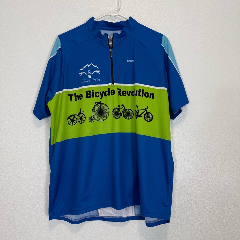 Primal Blue and Green Cycling Jersey George Mickelson Trail Summer Trek